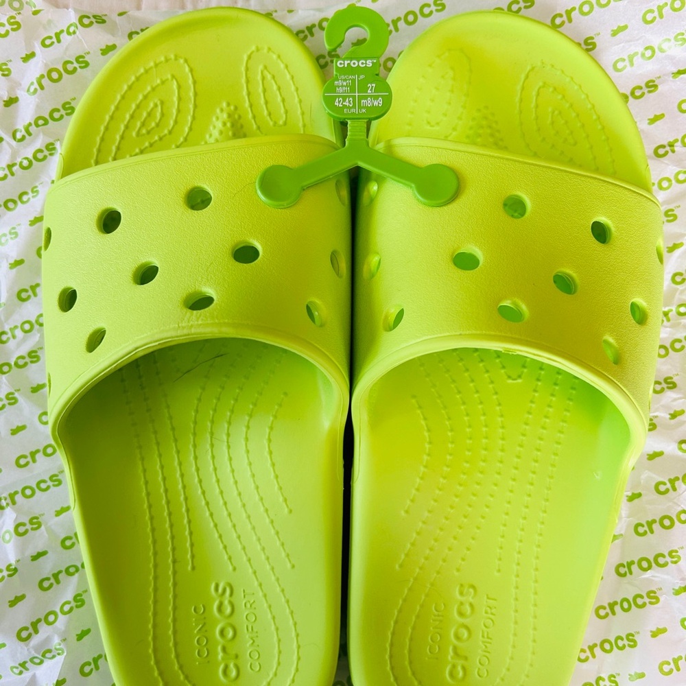 Crocs Classic Slides - Limeade - M9 - W11